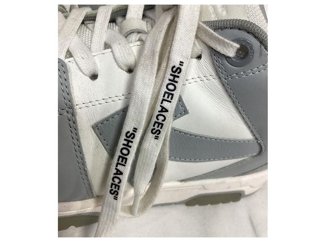 Off White Baskets Off-White Out Of Office en cuir gris - vue 11