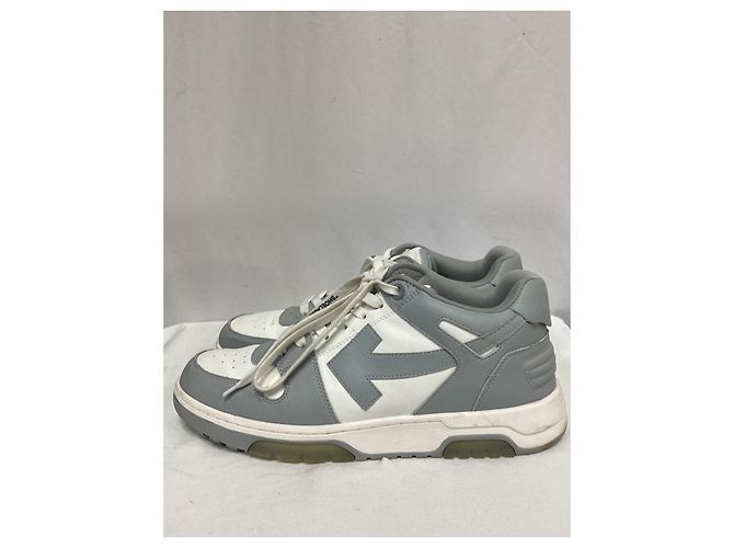 Off White Baskets Off-White Out Of Office en cuir gris - vue 13