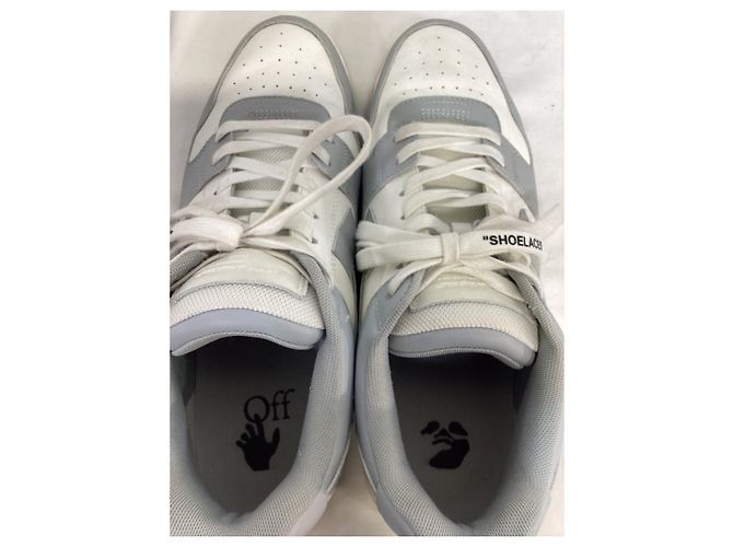 Off White Baskets Off-White Out Of Office en cuir gris - vue 15