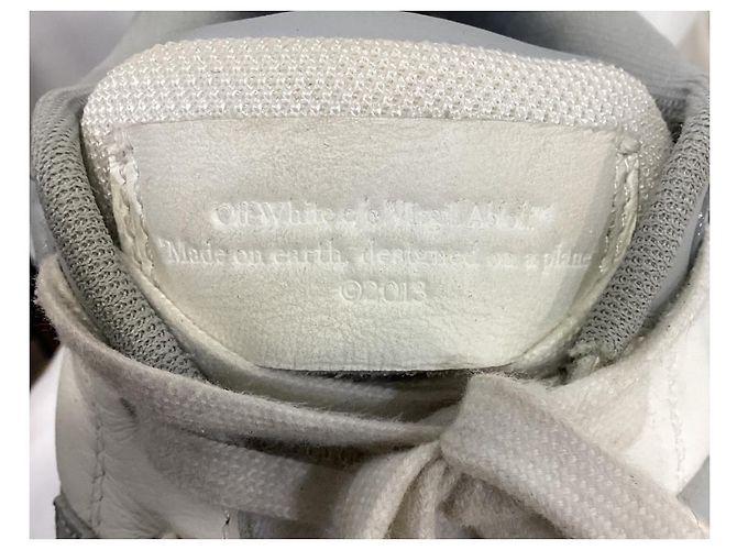 Off White Baskets Off-White Out Of Office en cuir gris - vue 16