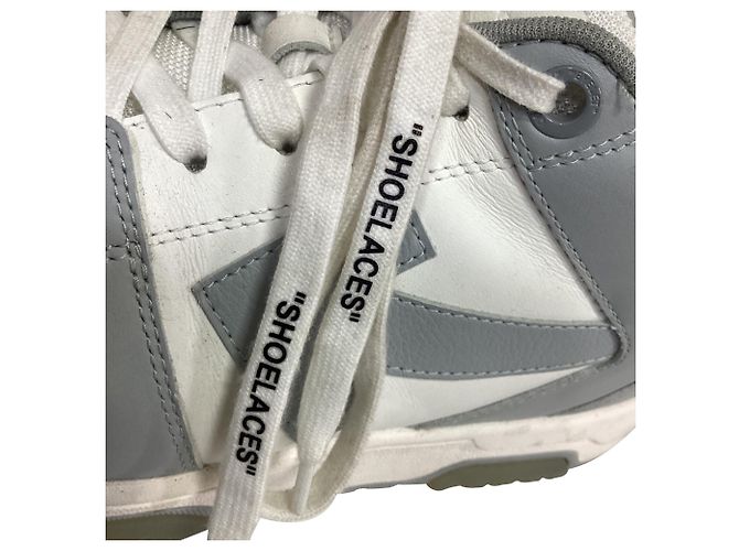 Off White Baskets Off-White Out Of Office en cuir gris - vue 8