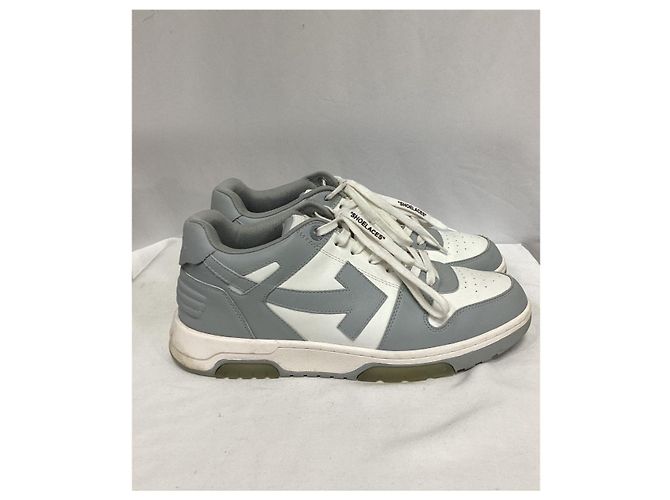 Off White Baskets Off-White Out Of Office en cuir gris - vue 9