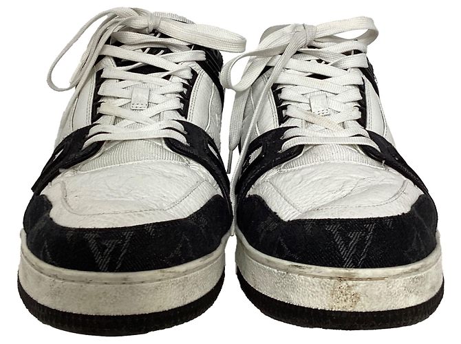 Twist Louis Vuitton LV Trainer in pelle nera e bianca Nero - vista 3