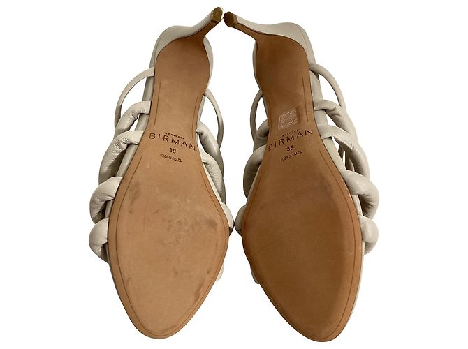 Sandali annodati Maeva 85 in pelle avorio di Alexandre Birman Bianco Crudo - vista 5