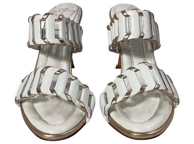 Mules tagliate Claire in pelle bianca di Alexandre Birman Bianco Crudo - vista 2
