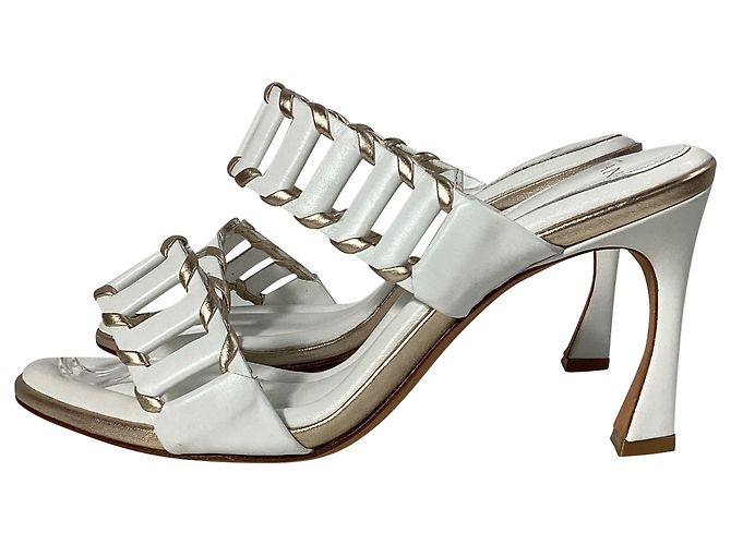 Mules tagliate Claire in pelle bianca di Alexandre Birman Bianco Crudo - vista 4