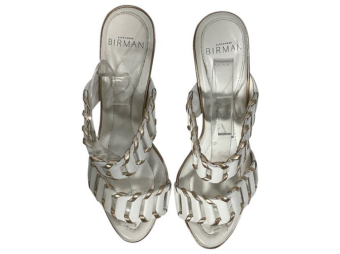 Mules tagliate Claire in pelle bianca di Alexandre Birman Bianco Crudo - vista 5