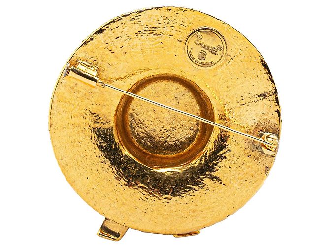 Spilla in paglia placcata oro Chanel D'oro - vista 2