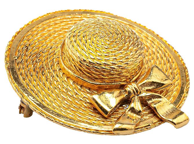 Spilla in paglia placcata oro Chanel D'oro - vista 3
