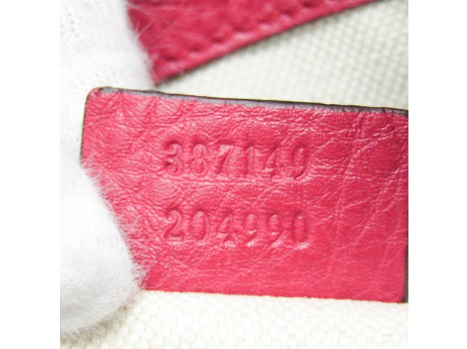 Zaino in pelle e bambù per donne Gucci Bamboo 387149 Rosso - vista 12