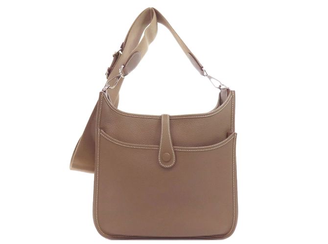 Borsa a spalla Hermès Evelyn 3 PM Etoupe Marrone Taupe - vista 2