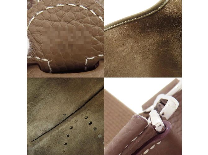 Borsa a spalla Hermès Evelyn 3 PM Etoupe Marrone Taupe - vista 6