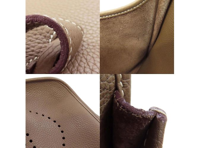 Borsa a spalla Hermès Evelyn 3 PM Etoupe Marrone Taupe - vista 7
