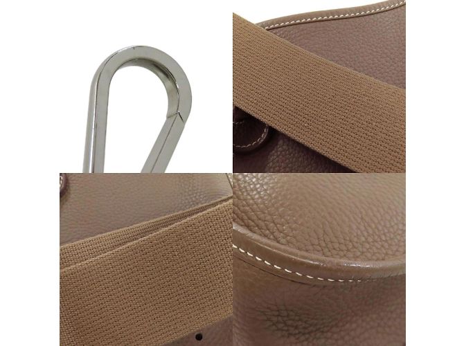 Borsa a spalla Hermès Evelyn 3 PM Etoupe Marrone Taupe - vista 8