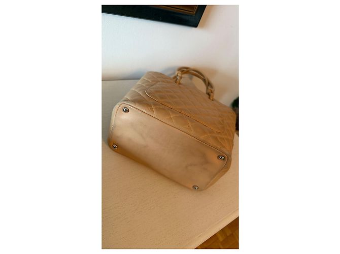 Borsa Chanel Cambon in pelle beige - vista 6