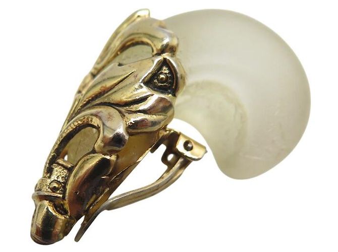VINTAGE ISABEL CANOVAS CLIP-ON BLUMEN OPALE DROP-OHRRINGE Golden - Ansicht 5