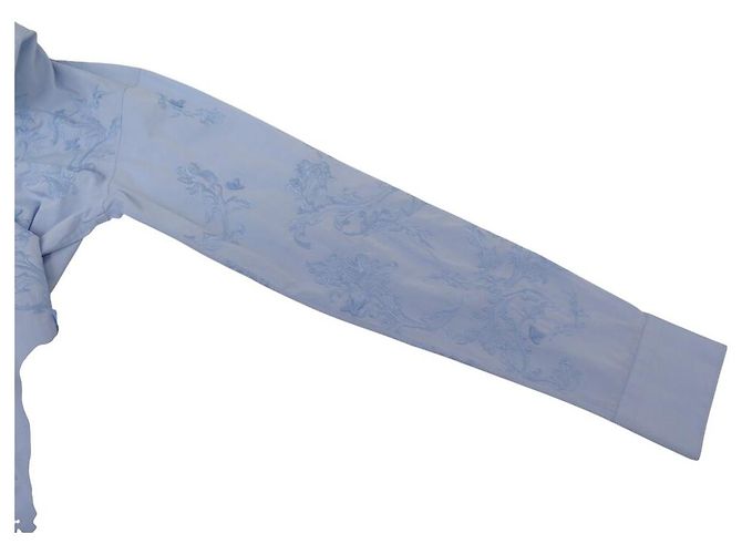 NUOVA CAMICIA LOUIS VUITTON HJS94W BLOSSOM LV BLU M 48 - vista 10
