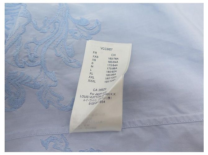NUOVA CAMICIA LOUIS VUITTON HJS94W BLOSSOM LV BLU M 48 - vista 7