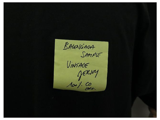 NUEVO TSHIRT BALENCIAGA 739028 POST IT T1 52 L OVERSIZE UNISEX NEGRO TOP - vista 3