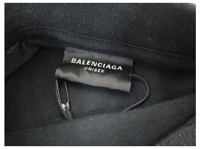 NUEVO TSHIRT BALENCIAGA 739028 POST IT T1 52 L OVERSIZE UNISEX NEGRO TOP - vista 6