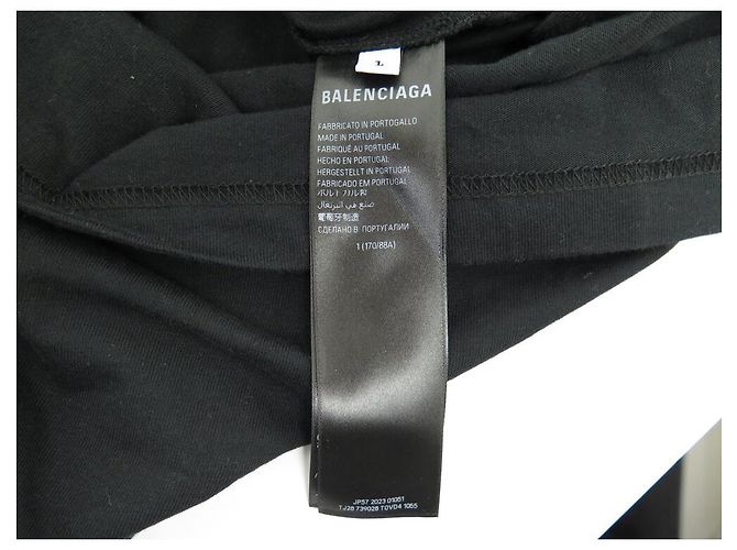 NUEVO TSHIRT BALENCIAGA 739028 POST IT T1 52 L OVERSIZE UNISEX NEGRO TOP - vista 7