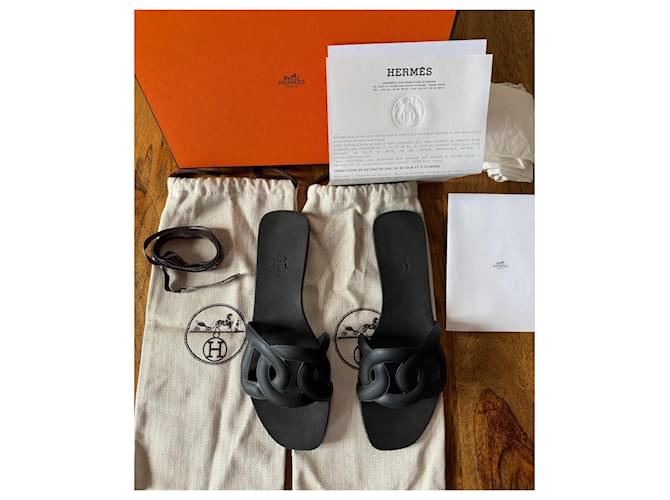 Mules Hermès Aloha Nere Nero - vista 3