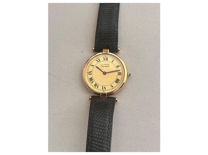 Autre Marque Orologio Cartier Vendôme Placcato Oro Quadrante Champagne - vista 5
