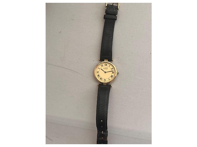 Autre Marque Orologio Cartier Vendôme Placcato Oro Quadrante Champagne - vista 6