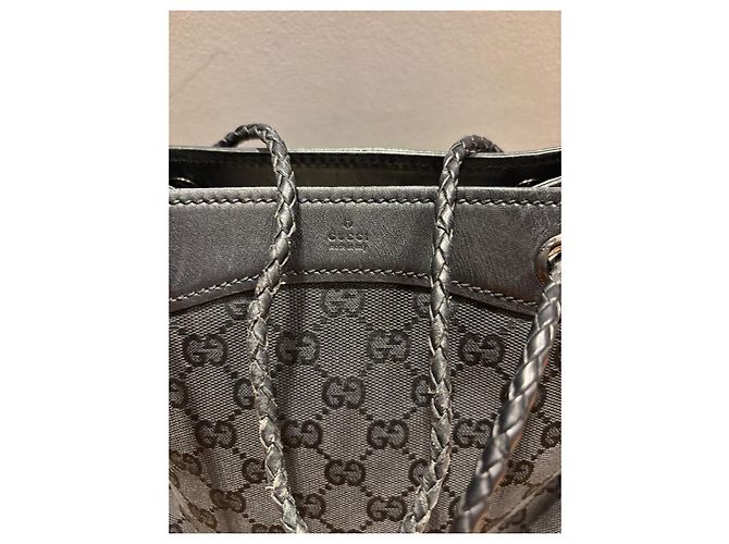 Bolsa Gifford em canvas com logo GG da Gucci Preto - vista 10
