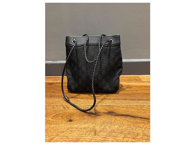 Bolsa Gifford em canvas com logo GG da Gucci Preto - vista 11