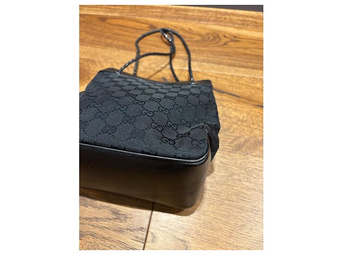 Bolsa Gifford em canvas com logo GG da Gucci Preto - vista 7
