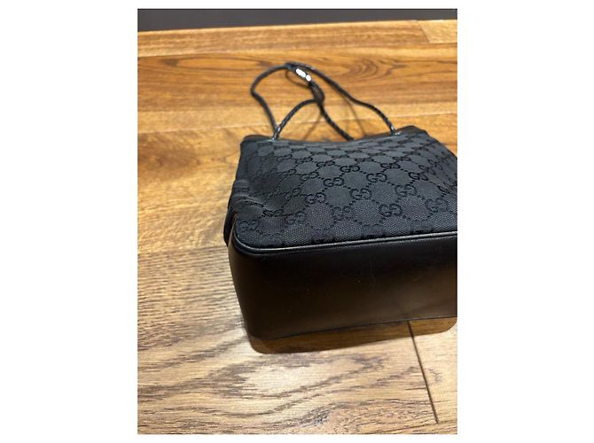 Bolsa Gifford em canvas com logo GG da Gucci Preto - vista 8