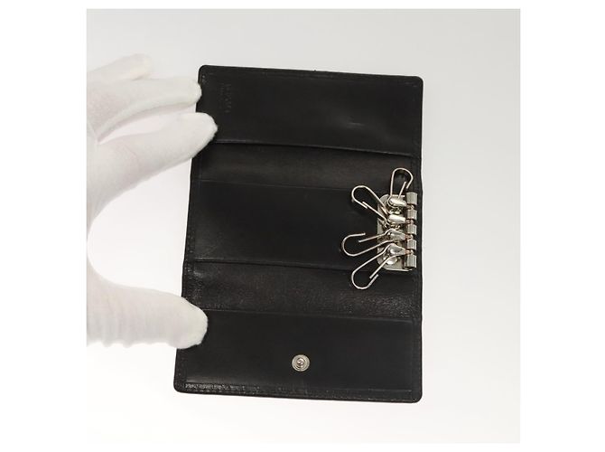 VERSACE Key Case Leather Black Auth ac3800 - view 8