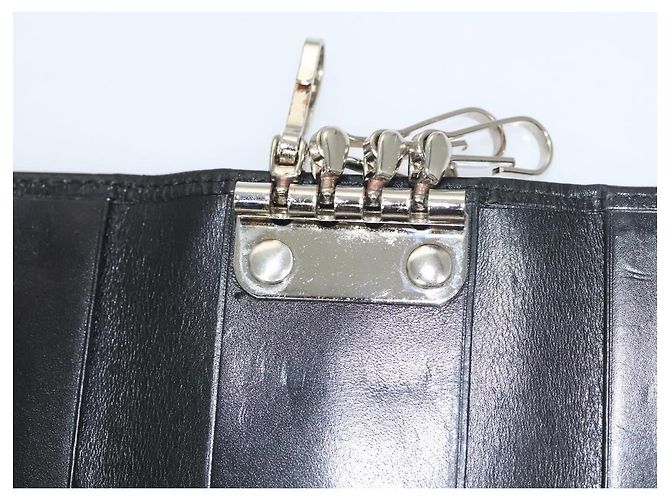 VERSACE Key Case Leather Black Auth ac3800 - view 9