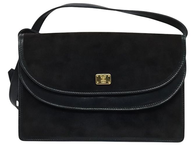 Céline Borsa a Spalla CELINE in Camoscio Blu Navy Auth BA1514 - vista 11