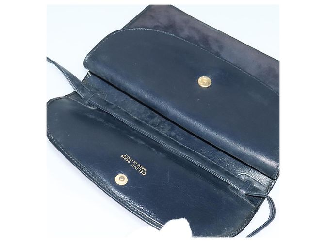 Céline Borsa a Spalla CELINE in Camoscio Blu Navy Auth BA1514 - vista 7