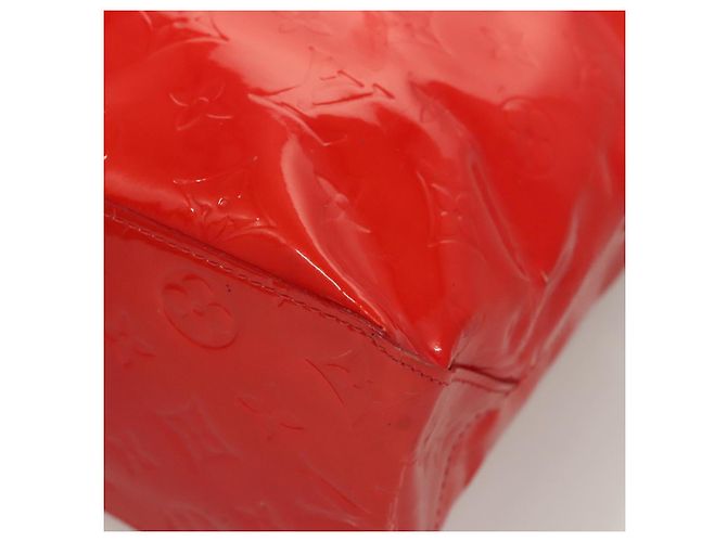 LOUIS VUITTON Monogram Vernis Reade MM Bolsa de Mão Vermelha M91086 LV Auth 119019 Vermelho - vista 13