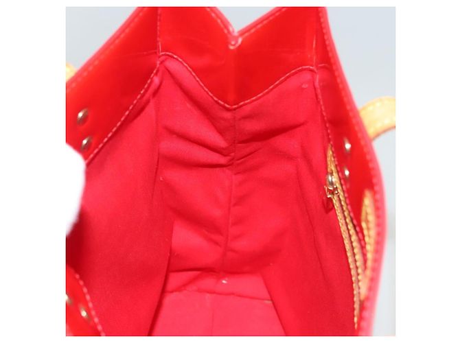 LOUIS VUITTON Monogram Vernis Reade MM Bolsa de Mão Vermelha M91086 LV Auth 119019 Vermelho - vista 15
