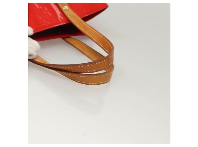 LOUIS VUITTON Monogram Vernis Reade MM Bolsa de Mão Vermelha M91086 LV Auth 119019 Vermelho - vista 5
