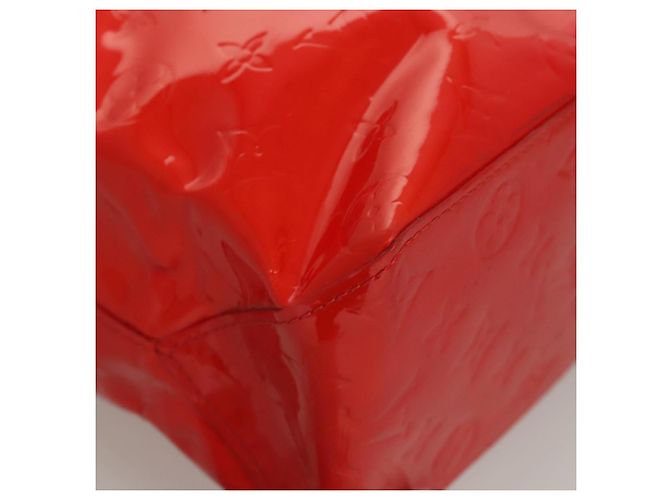 LOUIS VUITTON Monogram Vernis Reade MM Bolsa de Mão Vermelha M91086 LV Auth 119019 Vermelho - vista 7
