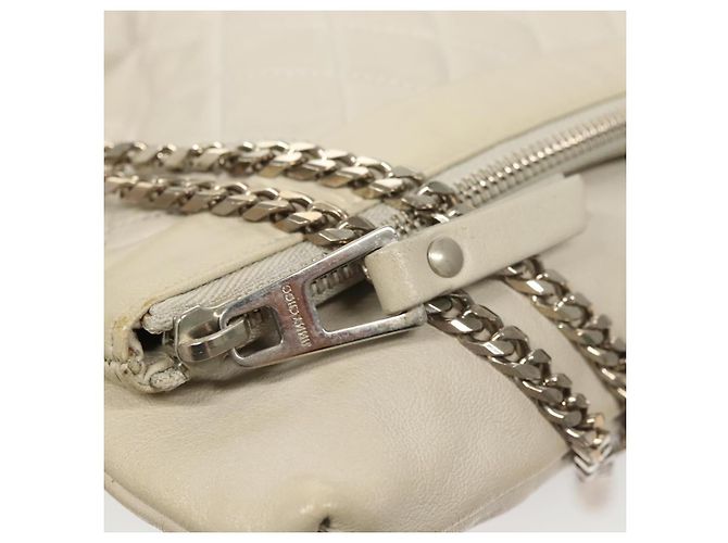 Borsa a spalla in pelle grigia argento Jimmy Choo Chain Auth bs24681 Marrone - vista 11