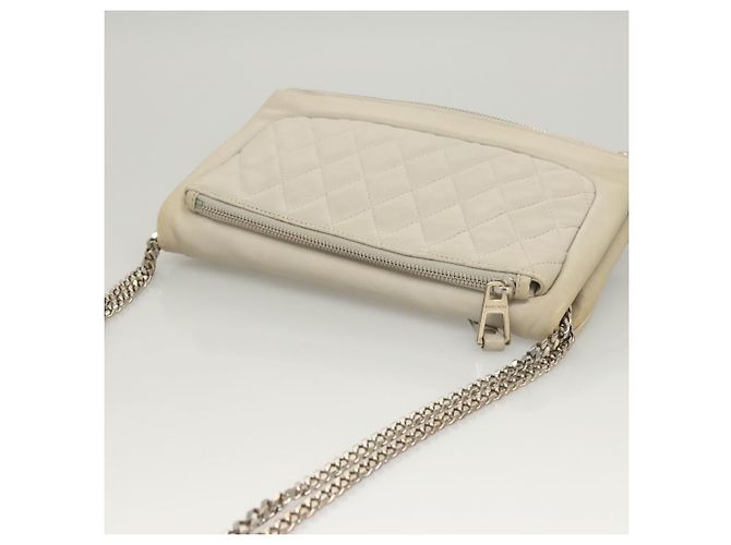 Borsa a spalla in pelle grigia argento Jimmy Choo Chain Auth bs24681 Marrone - vista 2