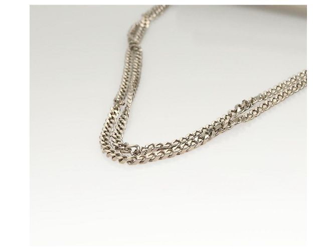 Borsa a spalla in pelle grigia argento Jimmy Choo Chain Auth bs24681 Marrone - vista 3