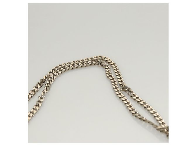 Borsa a spalla in pelle grigia argento Jimmy Choo Chain Auth bs24681 Marrone - vista 7