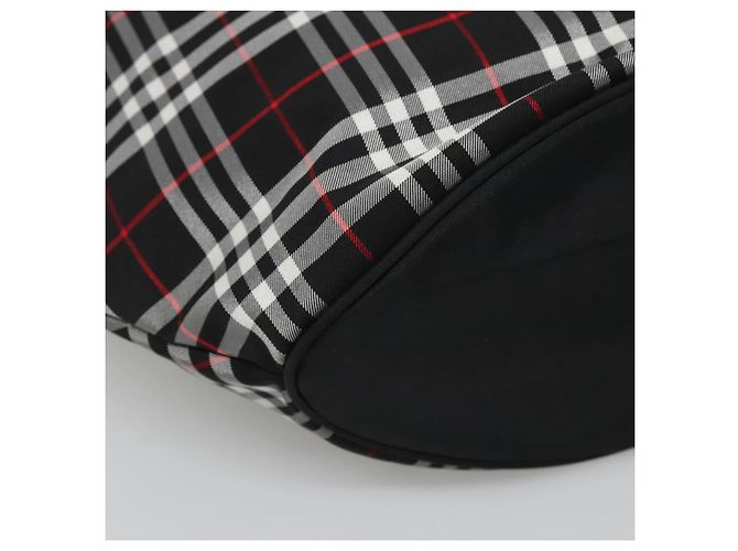 Autre Marque Burberrys Nova Check Tote Bag aus schwarzem und silbernem Nylon, blaue Etikette, authentisch kk486 - Ansicht 14