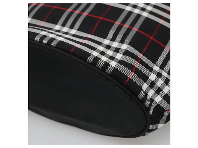 Autre Marque Burberrys Nova Check Tote Bag aus schwarzem und silbernem Nylon, blaue Etikette, authentisch kk486 - Ansicht 15