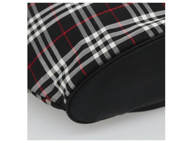 Autre Marque Burberrys Nova Check Tote Bag aus schwarzem und silbernem Nylon, blaue Etikette, authentisch kk486 - Ansicht 16