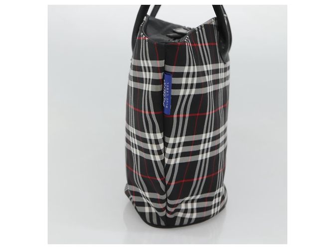 Autre Marque Burberrys Nova Check Tote Bag aus schwarzem und silbernem Nylon, blaue Etikette, authentisch kk486 - Ansicht 4
