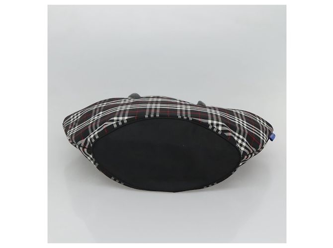 Autre Marque Burberrys Nova Check Tote Bag aus schwarzem und silbernem Nylon, blaue Etikette, authentisch kk486 - Ansicht 5