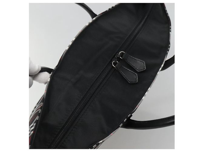 Autre Marque Burberrys Nova Check Tote Bag aus schwarzem und silbernem Nylon, blaue Etikette, authentisch kk486 - Ansicht 6